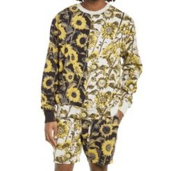 TWENTY NWT Sunflower Hyper Reality Contrast Panel Sweatshirt, Sz Medium, MP $185 - Picture 1 of 11